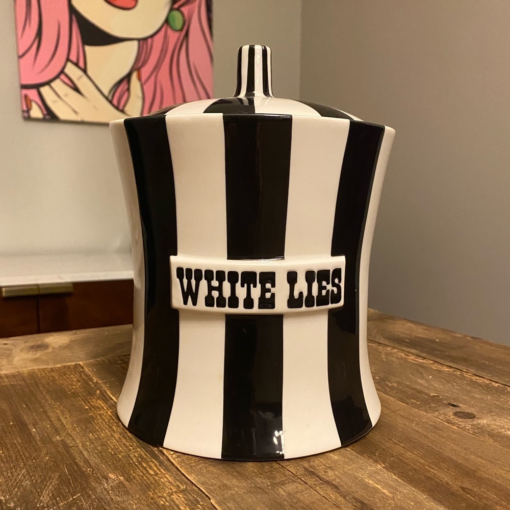 Jonathan Adler White Lies canister, from the infamous Vice Collection